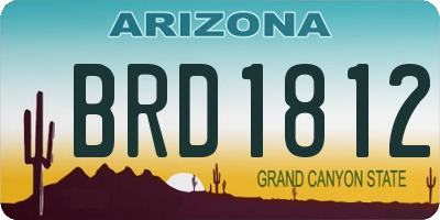 AZ license plate BRD1812