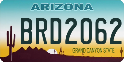 AZ license plate BRD2062