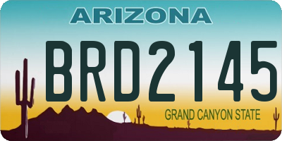 AZ license plate BRD2145