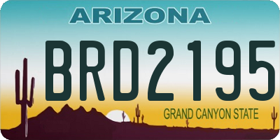 AZ license plate BRD2195
