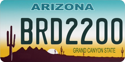 AZ license plate BRD2200