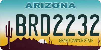 AZ license plate BRD2232