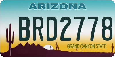 AZ license plate BRD2778