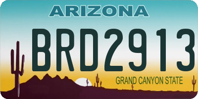 AZ license plate BRD2913