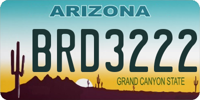 AZ license plate BRD3222