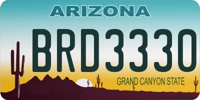 AZ license plate BRD3330