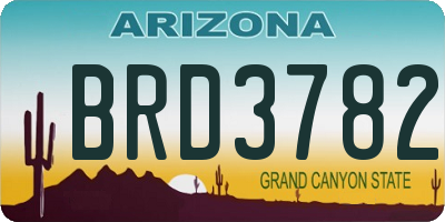 AZ license plate BRD3782