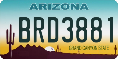 AZ license plate BRD3881