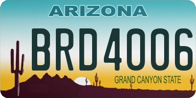 AZ license plate BRD4006