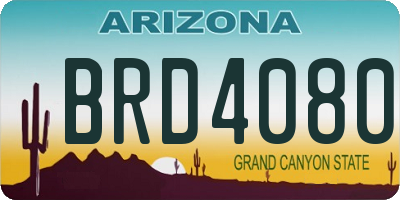 AZ license plate BRD4080