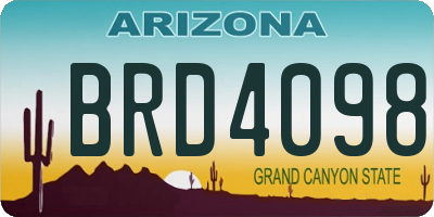 AZ license plate BRD4098