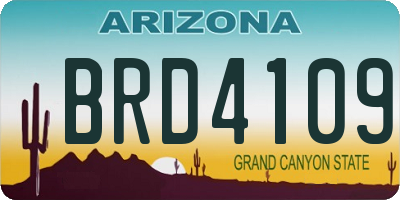 AZ license plate BRD4109