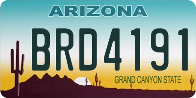 AZ license plate BRD4191