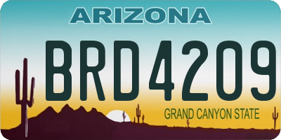 AZ license plate BRD4209