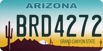 AZ license plate BRD4272