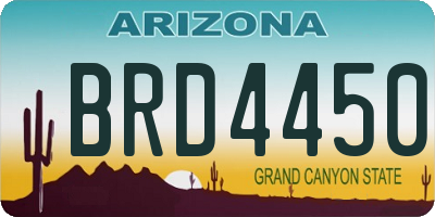 AZ license plate BRD4450