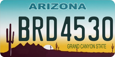AZ license plate BRD4530