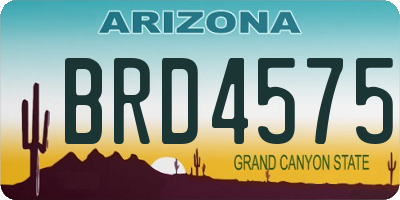 AZ license plate BRD4575