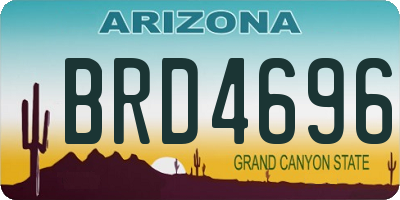 AZ license plate BRD4696