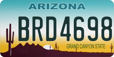 AZ license plate BRD4698