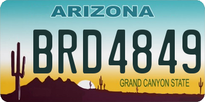 AZ license plate BRD4849