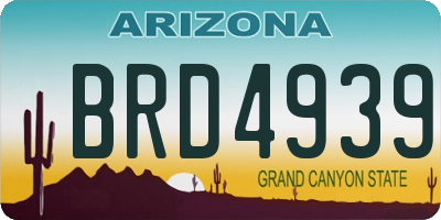 AZ license plate BRD4939