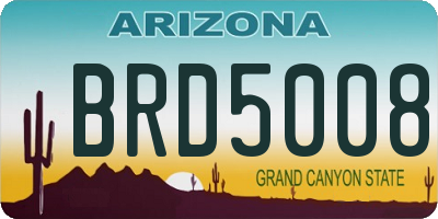 AZ license plate BRD5008