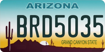 AZ license plate BRD5035