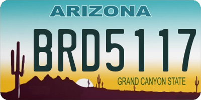 AZ license plate BRD5117