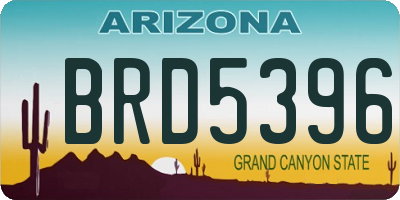 AZ license plate BRD5396
