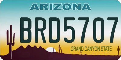 AZ license plate BRD5707