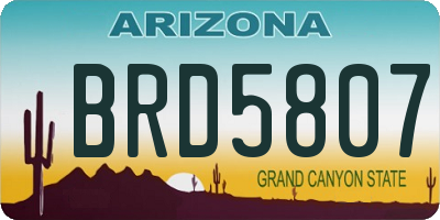 AZ license plate BRD5807