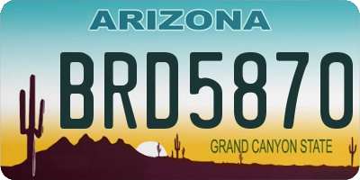AZ license plate BRD5870