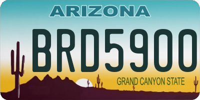 AZ license plate BRD5900