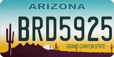 AZ license plate BRD5925