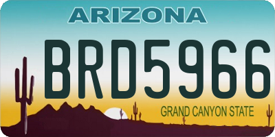 AZ license plate BRD5966