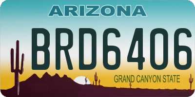 AZ license plate BRD6406