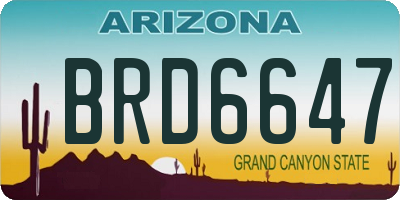 AZ license plate BRD6647