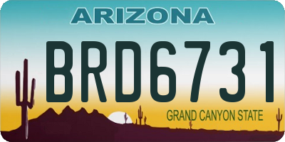 AZ license plate BRD6731