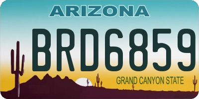 AZ license plate BRD6859