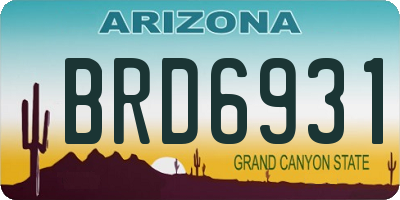 AZ license plate BRD6931