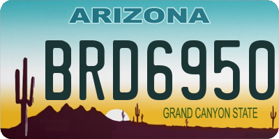 AZ license plate BRD6950