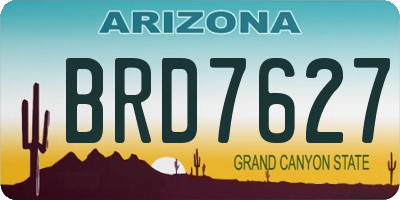 AZ license plate BRD7627