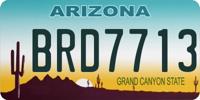 AZ license plate BRD7713