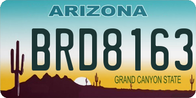 AZ license plate BRD8163