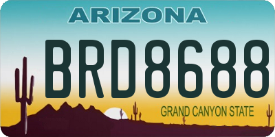 AZ license plate BRD8688
