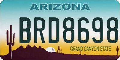 AZ license plate BRD8698