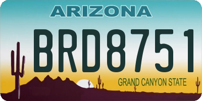AZ license plate BRD8751