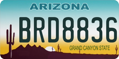 AZ license plate BRD8836
