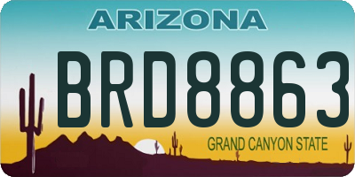 AZ license plate BRD8863